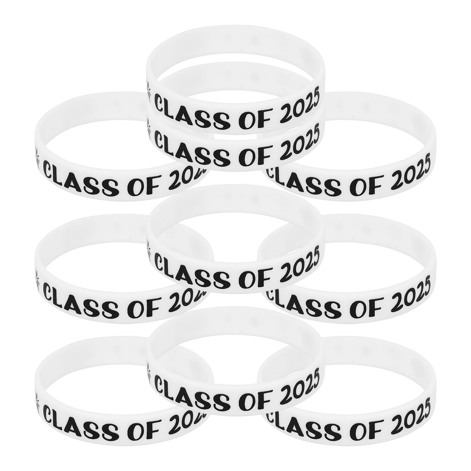 

10pcs Graduation 2025 Silicone Bracelets Keepsake Party Favors Stretch Wristbands Student Celebrations Toy