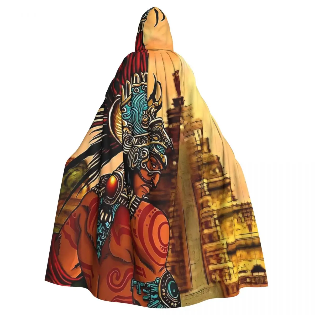 

Aztec Mayan Native Apache Warrior Hooded Cloak Halloween Party Cosplay Woman Men Adult Long Witchcraft Robe Hood