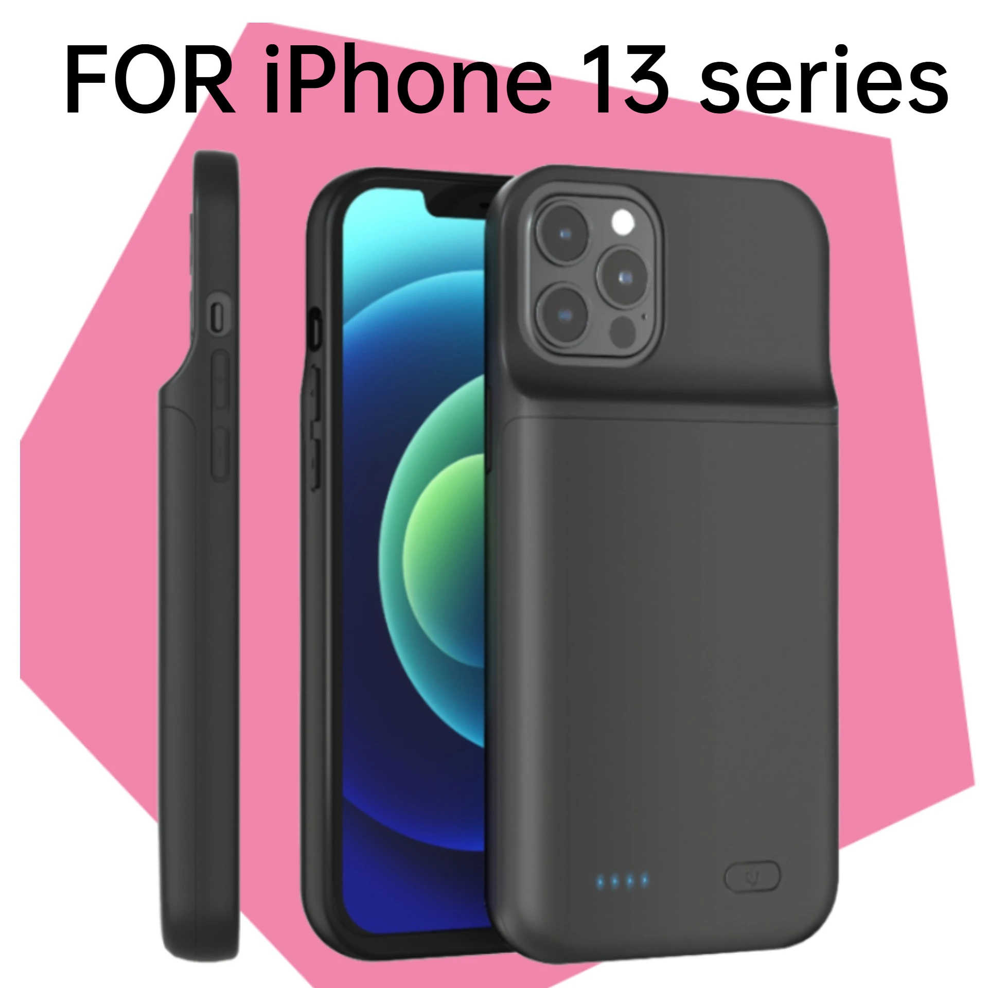 

6800 мАч для IPhone 13 Pro Max, зарядный чехол 2 в 1, внешний аккумулятор и мощный магнитный беспроводной портативный аккумулятор