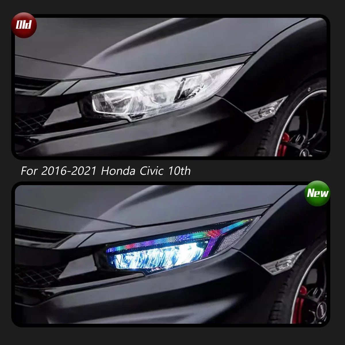 

Car For Honda Civic 10th RGB Headlight 2016-2021 Upgrade Modified to New DRL Dynamic Turn Signal LED Headlight Auto Accessories