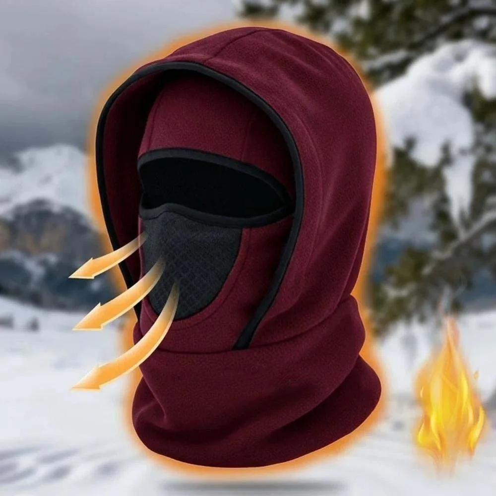 Fleece Lined Fleece Balaclava Breathable Mesh Lightweight Winter Cycling Hat Thermal Retention Full Coverage Thermal Neck Warmer