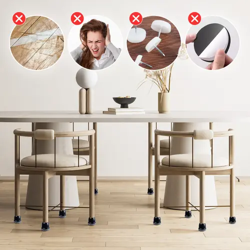 16PCS Silicone Chair Leg Floor Protectors with Wrapped Felt Sofa Table Feet Pads Non Slip Reduce Noise for Hardwood Floors - Image 5