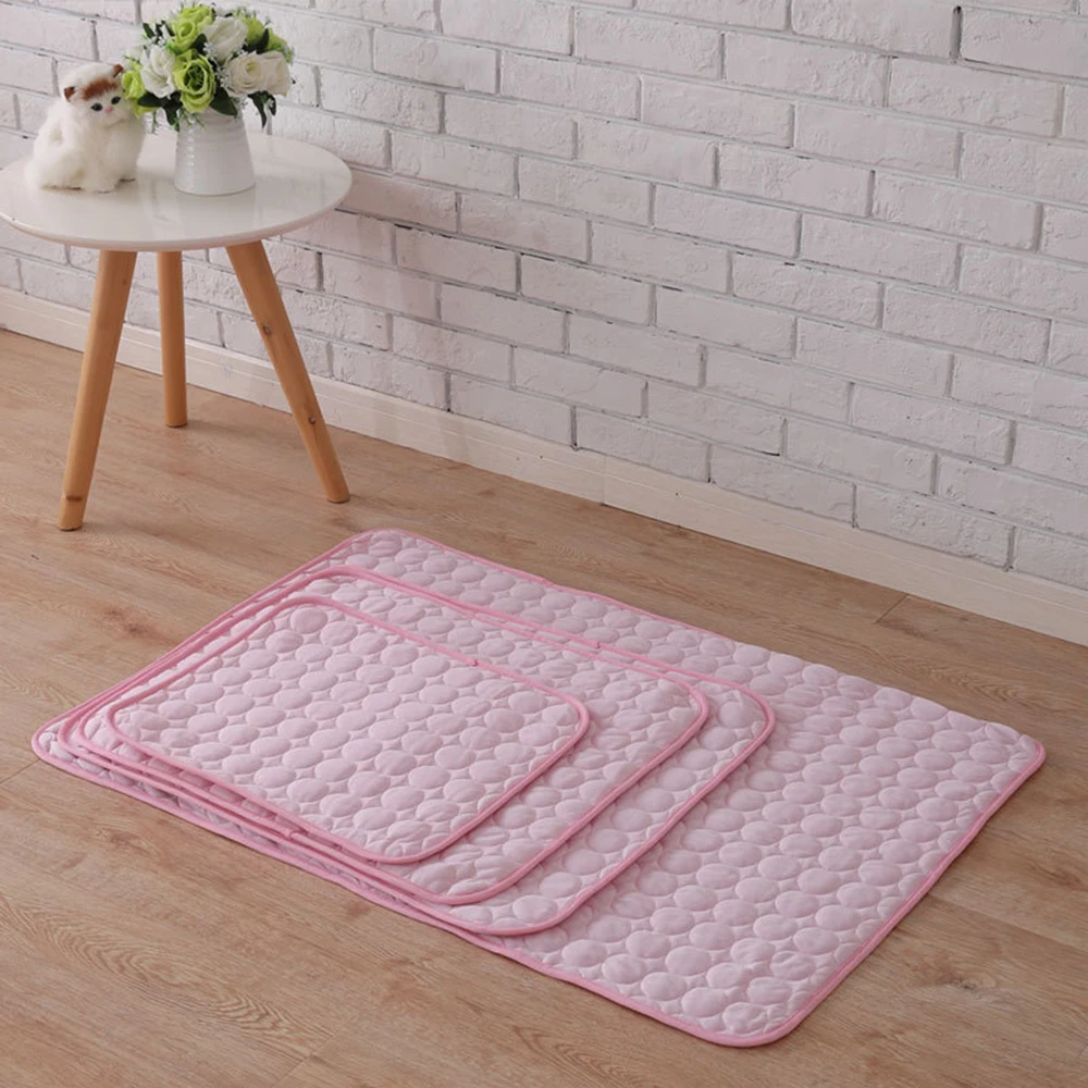 Pet Cooling Mat Cool Ice Silk Dog Cat Sleeping Pad Moisture-proof Mattress Cushion Summer Small Animal Cold Bed 5 sizes