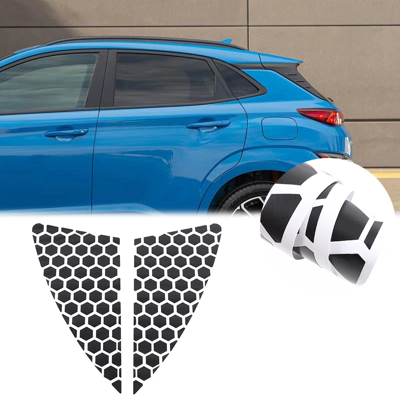 2017-2022 For  Hyundai KONA  side rear window triangle decorative stickers rear glass stickers car accessories honeycomb style