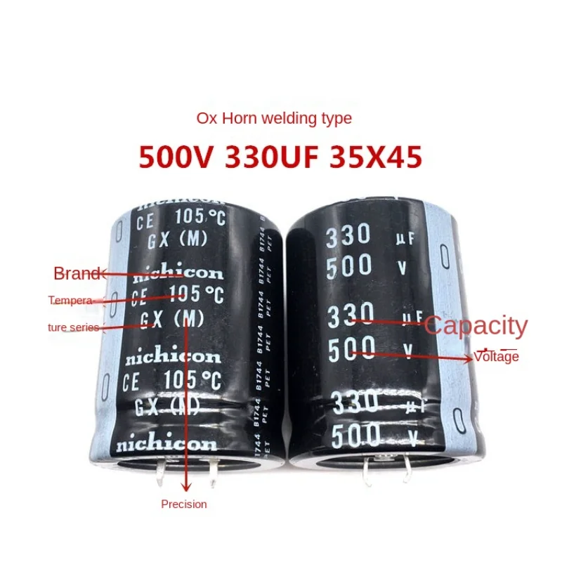 1PCS-20PCS 500V330UF 35X45 Nippon nichicon capacitor 330UF 500V High quality Original