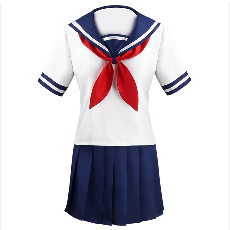 YPanama e Simulator Ayano Aishi Cosplay Uniforme pour Femme, Costume d'Halloween, Haut à Manches Courtes, Jupe de Marin Trempé