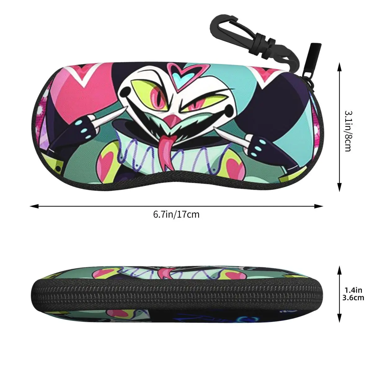 Fizzarolli Helluva Boss Shell Brillenetui, tragbare Sonnenbrillenbox für Damen und Herren, weiche Brillentasche