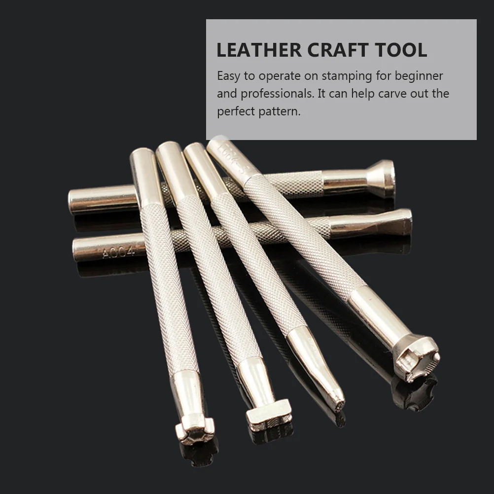

6Pcs Craft Stamping Tools Professional DIY Engrave Mold for Wallet Belt Carving Printing Tool Durable