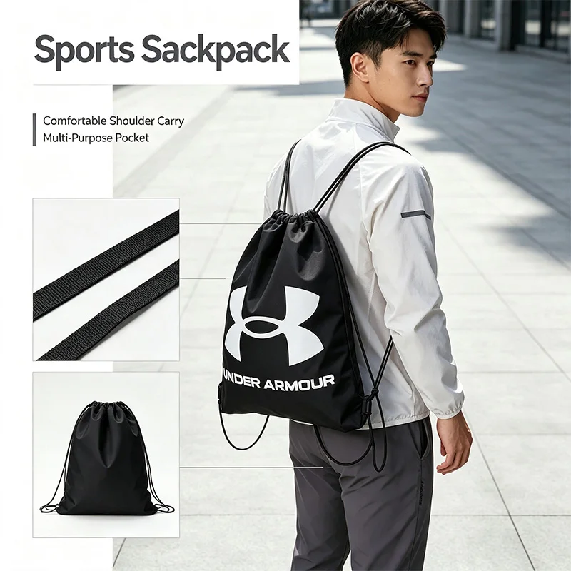 Under New Armour Men's And Women's Drawstring Bags, Fashionable Casual Sports Bags 22610001-001 ,