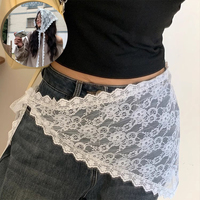 INS Style Triangular Lace Handkerchief Personalized Trendy Layering Of Small Aprons Soft Versatile Korean Headscarf Hair Scarves
