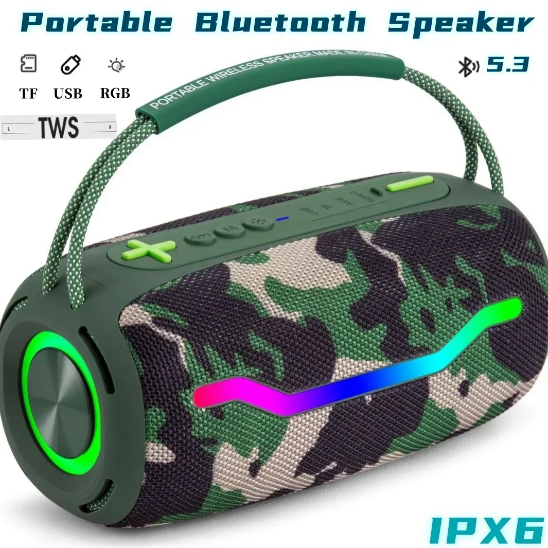 BOOMBOX HiFi sound quality wireless Bluetooth speaker outdoor portable 3D surround music center waterproof subwoofer reverb