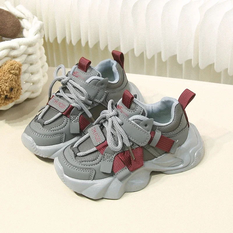 

New Hot Sale Children's Shoe for Girl Fashion Patchwork Boys Causal Sports Shoes School Basketball Versatile Kids Sneakers Soft