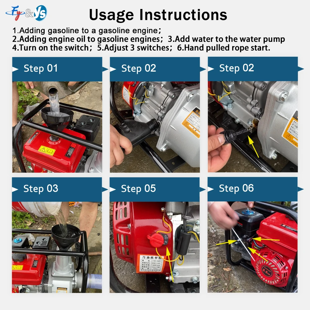 Self-Priming Petrol/Diesel Water Pump 8.5HP Water Transfer Pump,High Pressure for Agricultural Irrigation & Fire Protection