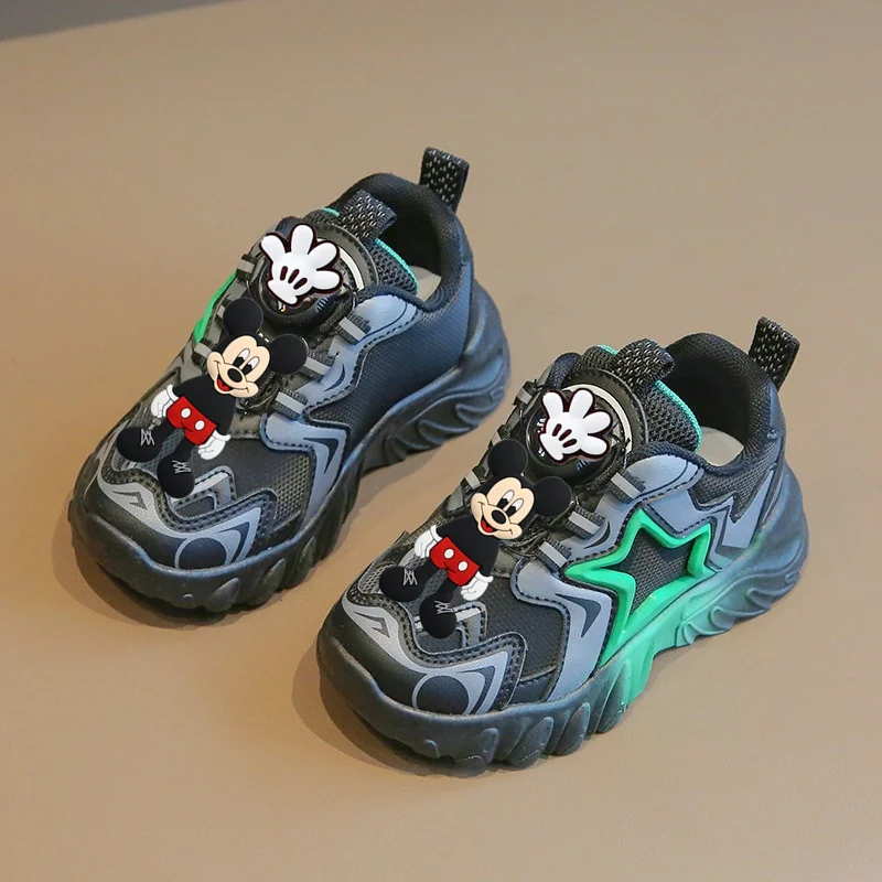 

Kids Sneakers Disney New Boys Running Shoes Dad Sneakers Swivel Button Girls Casual Shoes New Year Single Shoes mickey mouse