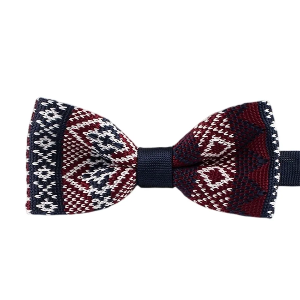 Creative Snowflake Knitted Christmas Necktie Heart Polka Dot Soft Xmas Shirt Tie Adjustable Strap Cravat Christmas Party