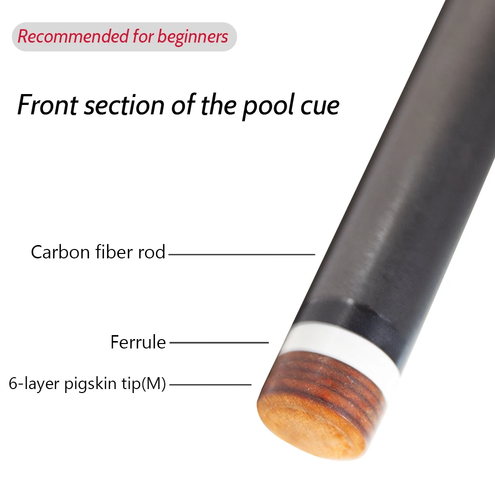 Carbon Fiber Billiard Shaft Professional Black Technology Low Deflection Pro Taper Extra Spare Shaft for Pool Cue Stick