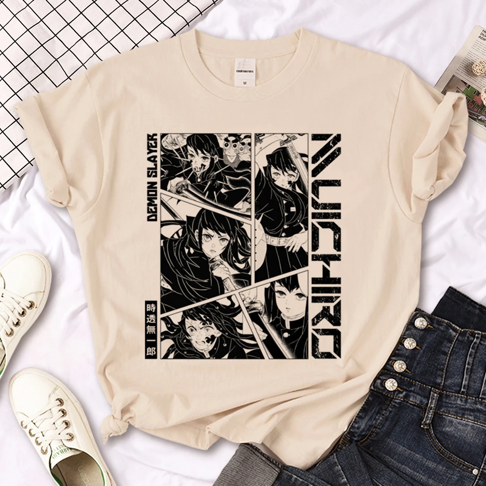 Camiseta de Muichiro Tokito para mujer, camisetas de manga para niña, ropa de cómic harajuku y2k