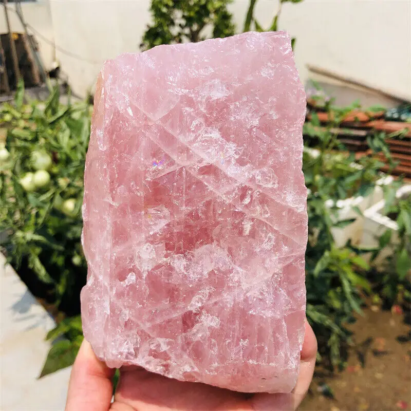 Large Natural Pink Rose Quartz Crystal Raw Stone Mineral Specimens Healing