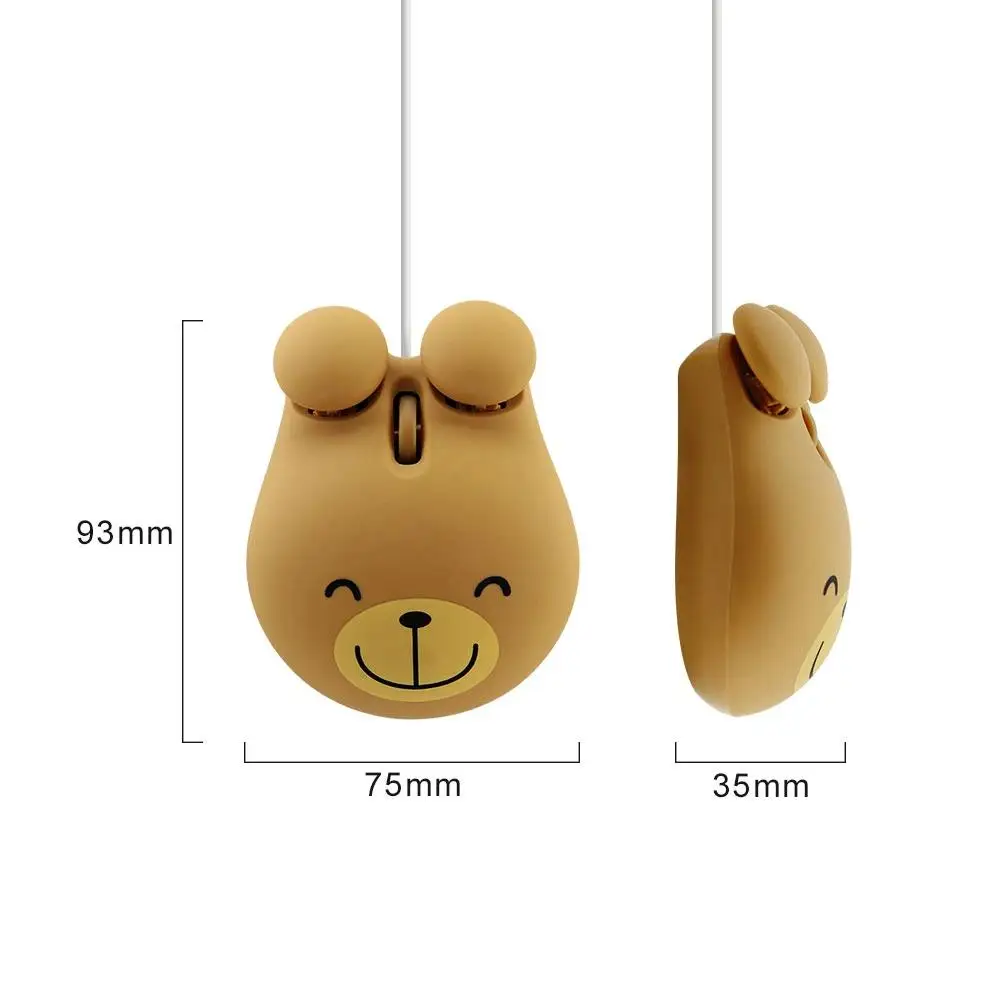 Optical Wired Computer Mouse Cute Cartoon Anime Animal Shape Mice Small Mini Portable PC Office Mause For Laptop Kid Girl Gift