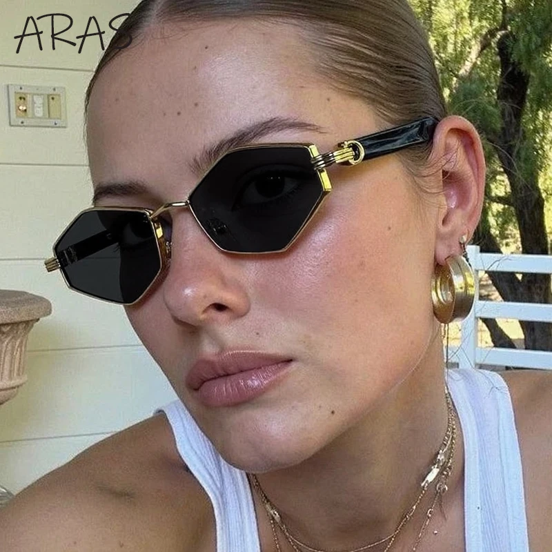 Óculos de sol sexy com armação pequena, óculos de sol feminino 2025, luxo, punk, poligão, óculos de sol para mulheres, moda de viagem