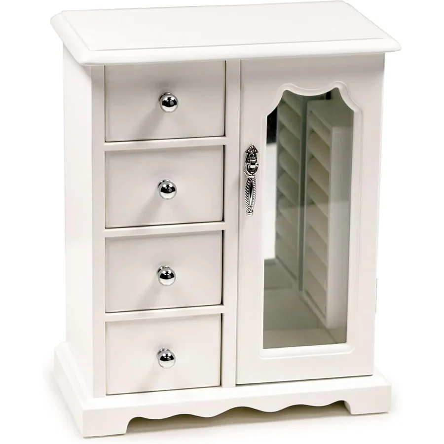 Wooden Jewelry Box for Women Solid Jewelry Organizer Jewelry Holder Organizer Mothers Day Gifts Wood Jewelry Case with Mirror f