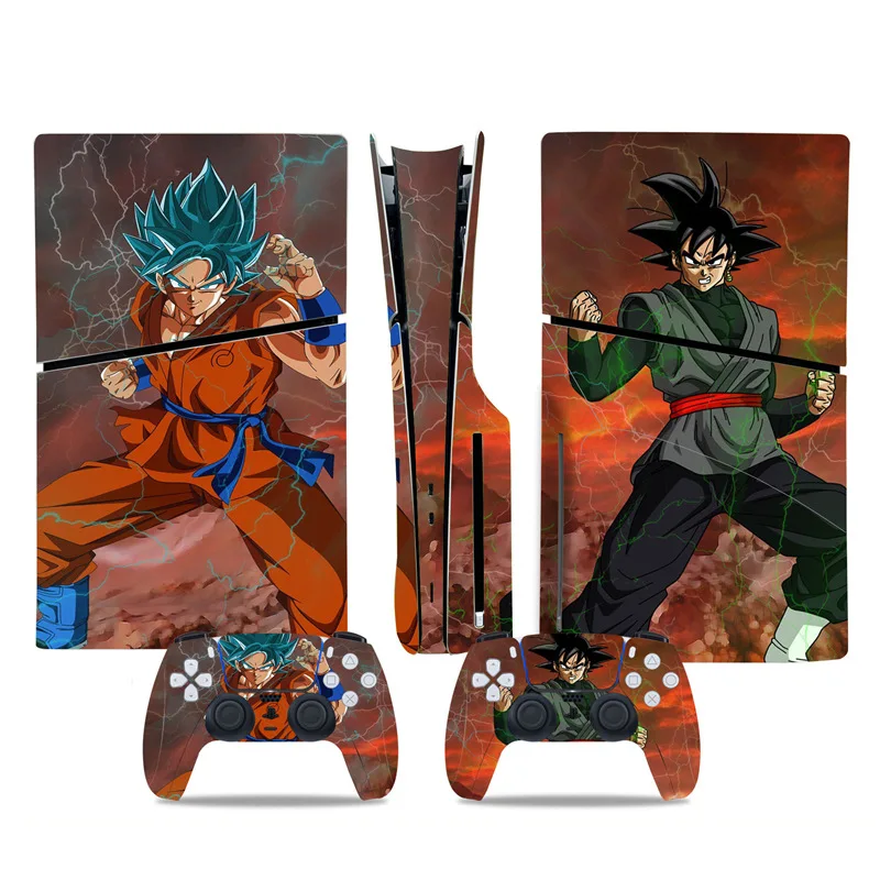 Dragon Ball PS5 Slim Disc Skin Stickers Cover for PlayStation 5 Slim Disc CD-ROM Gamepad Console Goku Color Lamination Film Gift