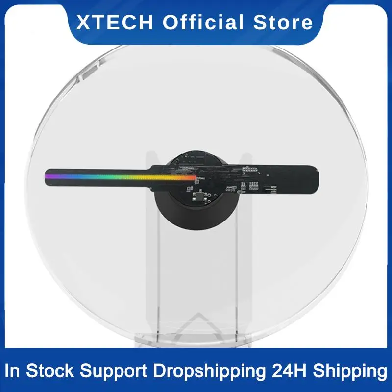 

XTECH 3D Holographic Projector Desktop LED Fan Screen Safe Mobile WIFI Control DIY Image HD Holographic Neon PD20