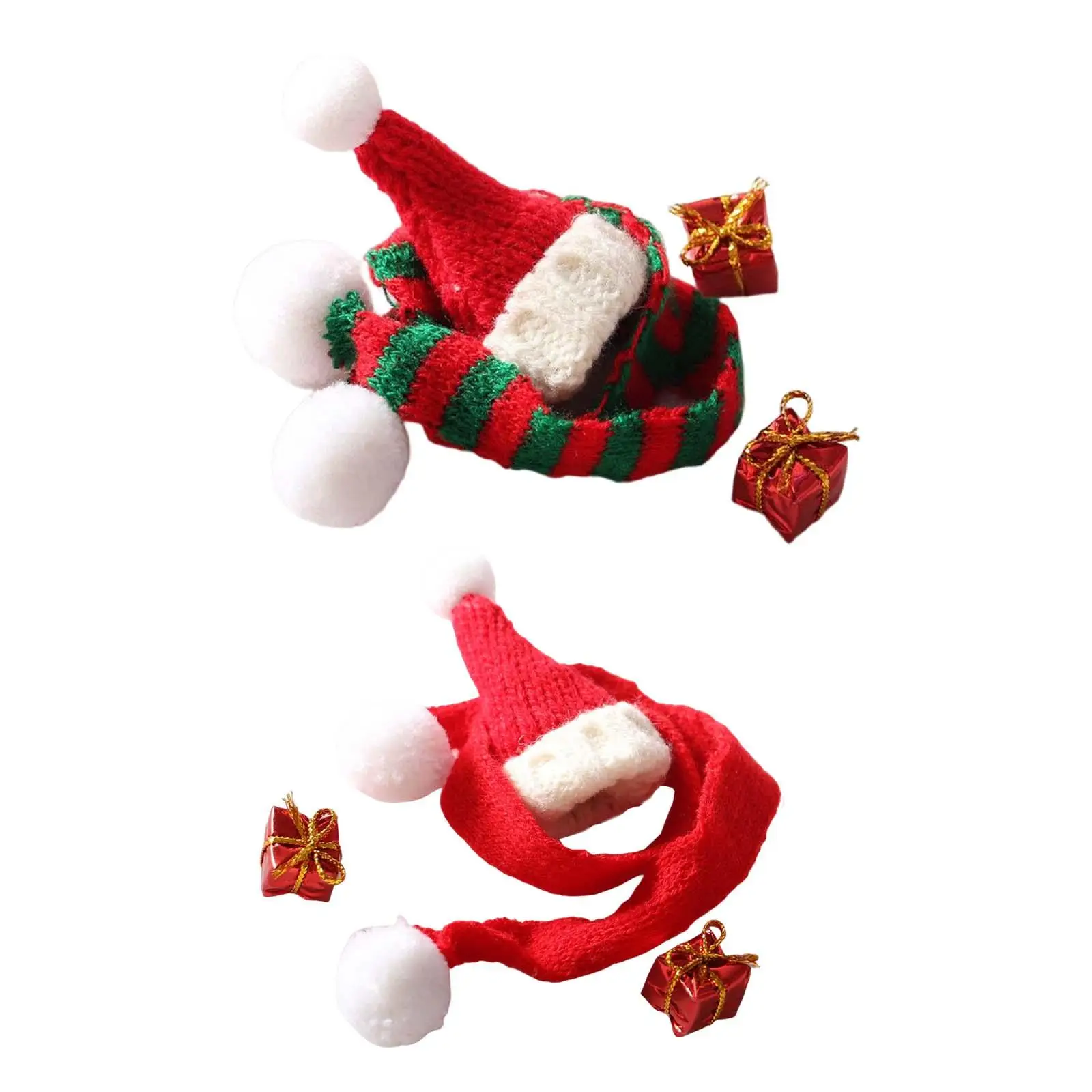 2-6pack Mini Dolls Accessories Christmas Scarf Set DIY Accessories for 1:12