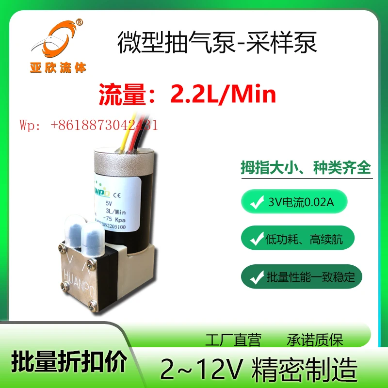 pompe-a-air-sans-balais-analyseur-de-gaz-pompe-a-air-a-membrane-d'echantillonnage