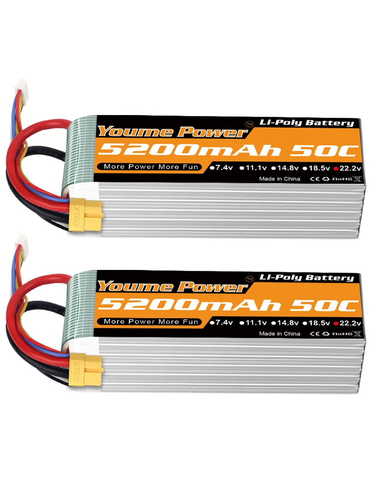 1/2 Pack Yowoo 6S 22,2V 5200mAh 6500mAh Lipo-Akku XT90 EC5 XT60 50C 60C RC Flugzeug Hubschrauber Auto Boot LKW Teile