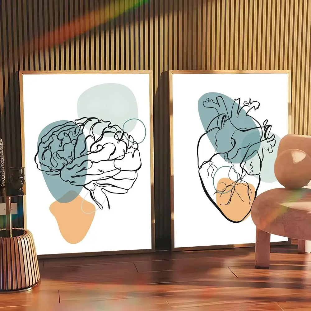 ملصق على شكل قلب للتشريح الطبي ملصق مثالي ذاتي اللصق مصمم لمساحات تناول الطعام في المكاتب المنزلية #3