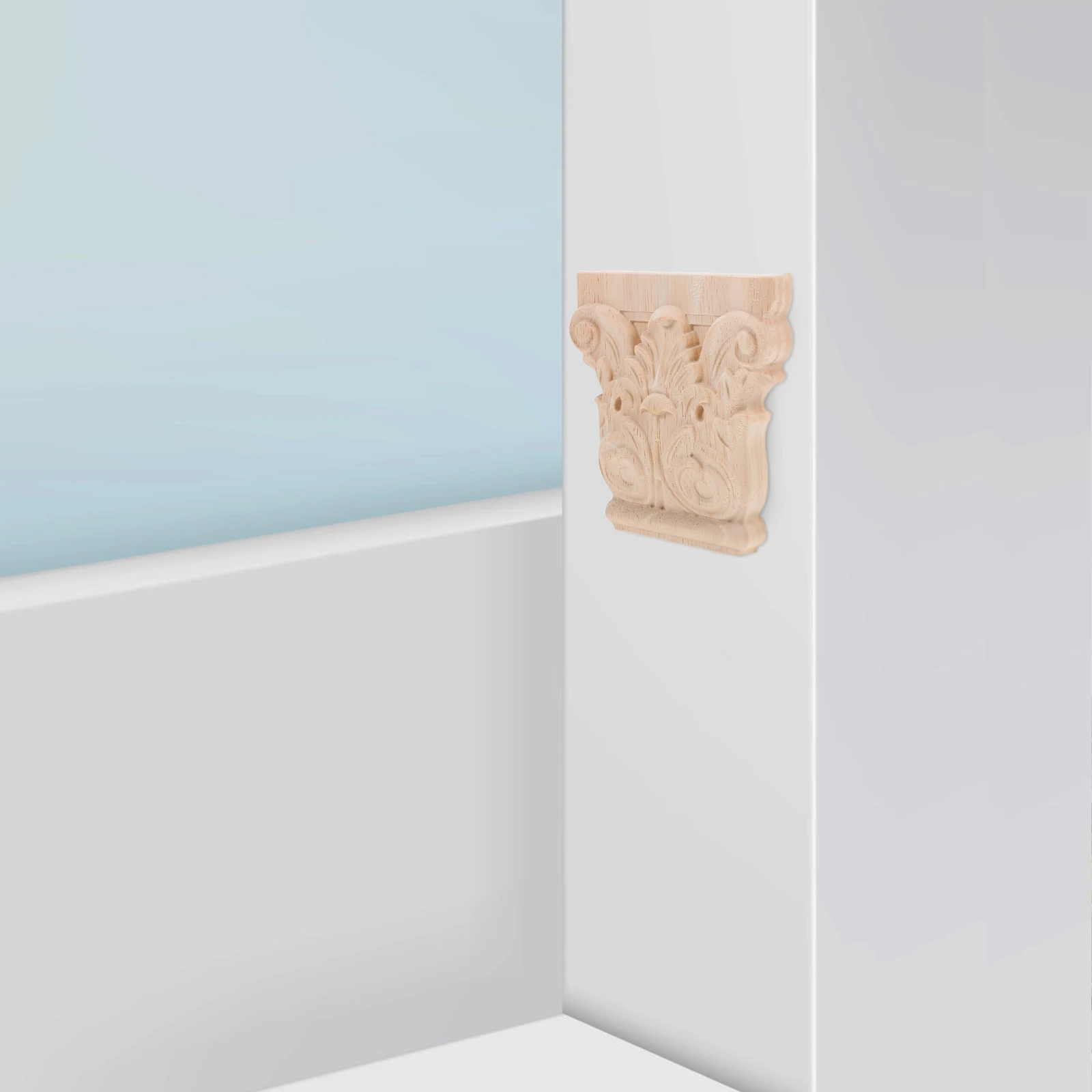 

Solid Wood Carved Roman Column Corbel European Style Wall Corner Decor For Home Garden Ceiling Wooden Appliques Handicraft