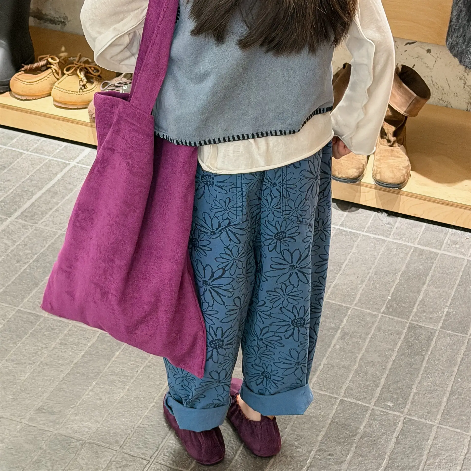 

2026 Spring New Children loose Trousers Cotton Boys Harem Pants Fashion Flower Print Baby Girls Casual Pants Kids Clothes
