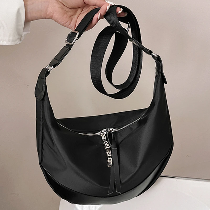 2023 Fashion Semicircle Saddle Shoulder Crossbody Bags for Women Designer Underarm Purses Adjustable Wide Strap Girls  Handbag