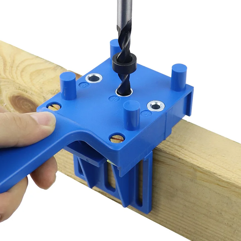 ABS Plastic Quick Wood Doweling Jig Handheld Pocket Hole Jig System 6/8/10mm Drill Bit Hole Puncher For Carpentry Dowel Joints