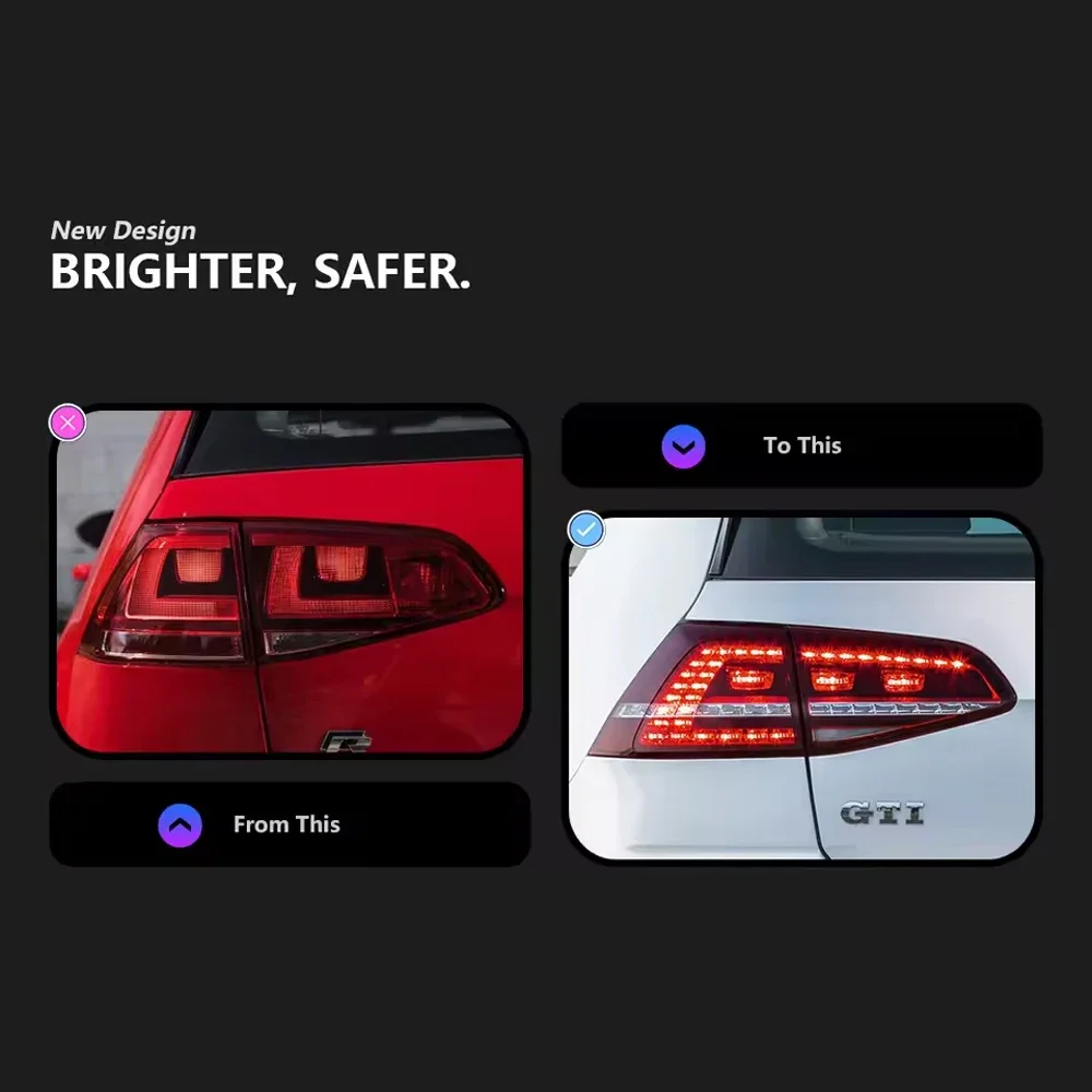 

Auto Accessories Car For VW Golf7 LED Taillight 2013-2017 Upgrade Modified to New DRL Dynamic Turn Signal LED Taillight