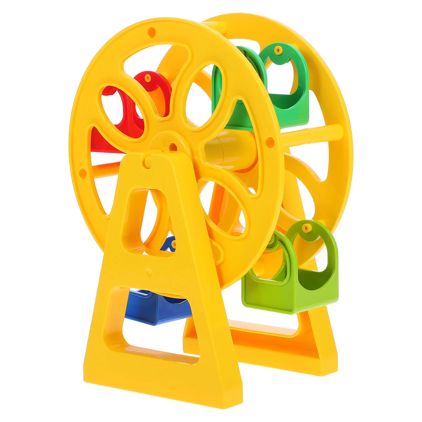 

Train Track Ferris Wheel Bookshelf Decor Dollhouse Miniature Scene Model Yellow Decoration