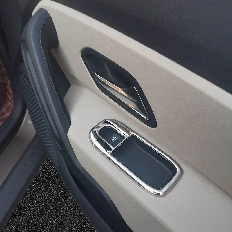For Dacia Renault Duster 2018-2023 Window Glass Switch Cover Overlay Trim Panel Chrome Car Styling Accessories 4PCS