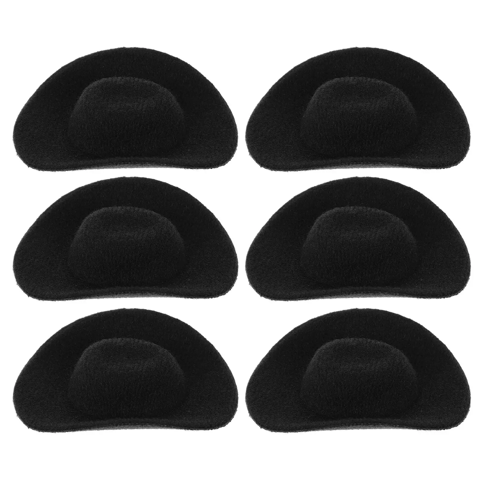 6Pcs Mini Jazz Hats Mini Formal Cowboy Hats Small Western Top Hat Set for Craft Halloween Decoration Costume Hat