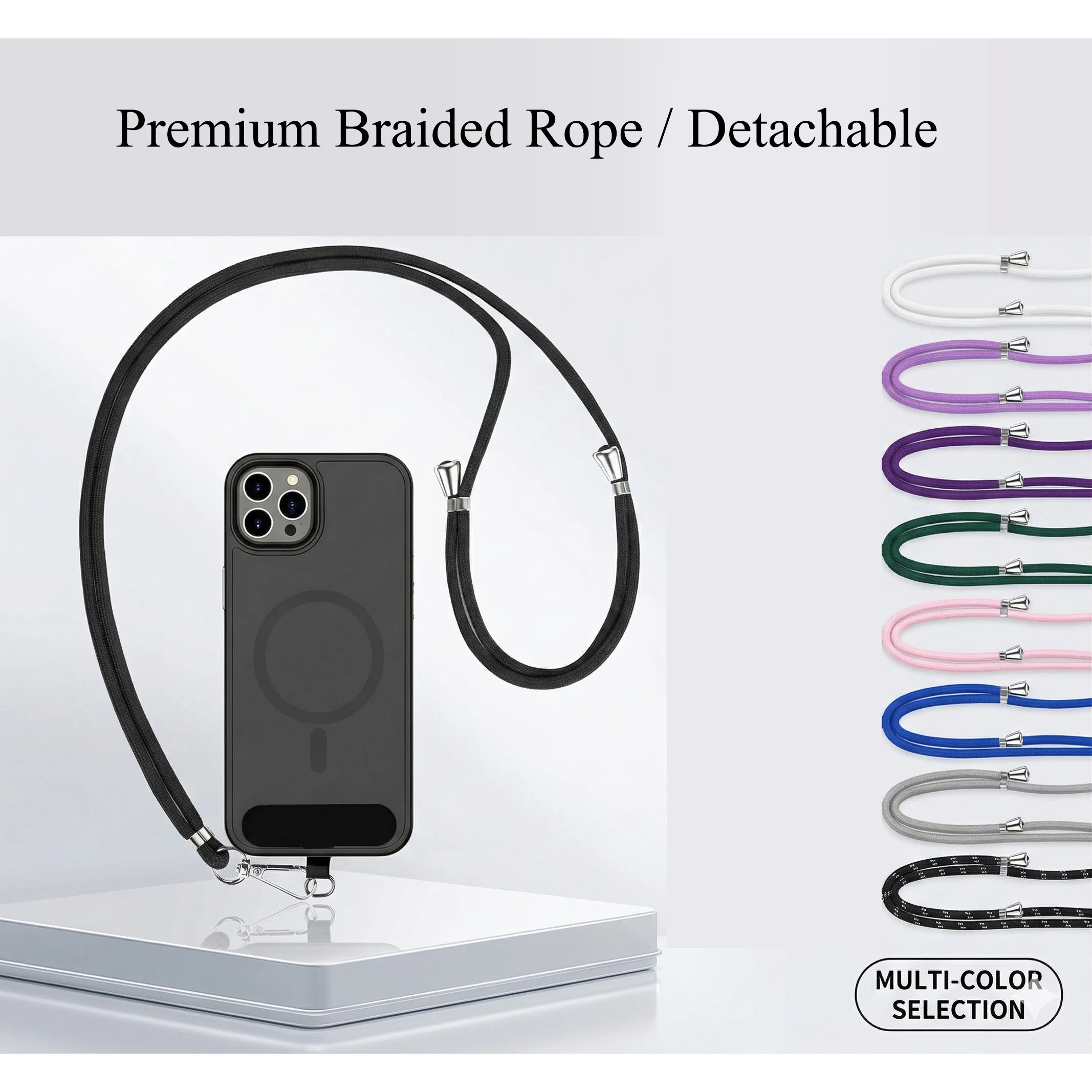 

1PC Fashion Adjustable Phone Lanyard, Crossbody Neck & Wrist Strap, Retractable Phone Chain with Patch, Unisex