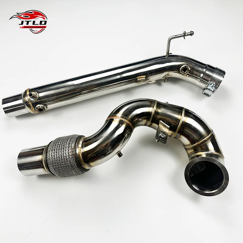JTLD 304 Stainless Steel Straight Pipe Exhaust Downpipe For VW Golf 7.5