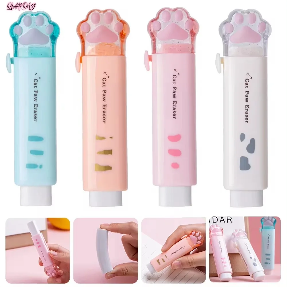 

1PC Creative Cute Cat Claw Shape Push and Pull Eraser, Wipe Clean, Small and Portable, Suitable for Drawing, Office, Study