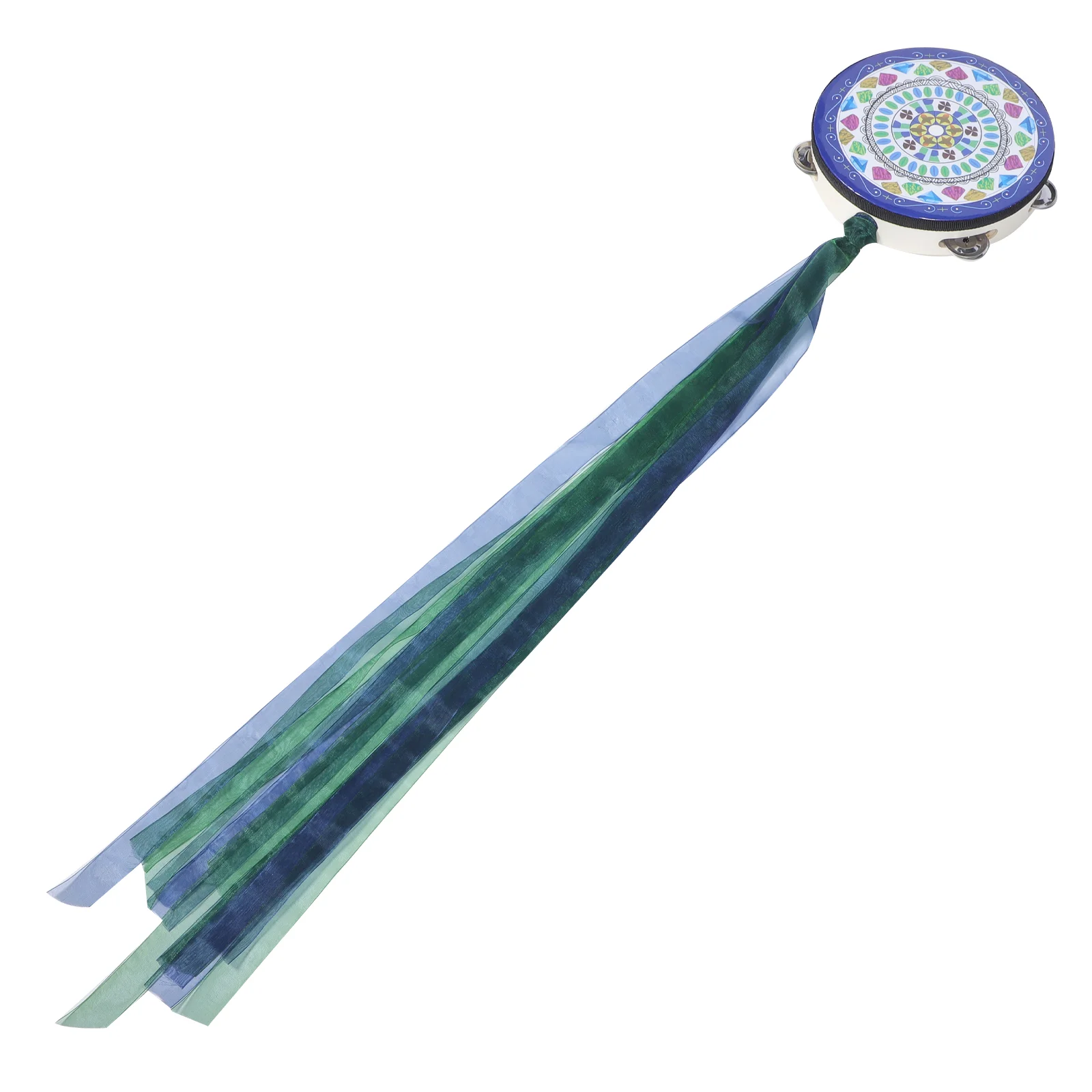 Aldult Hand Drum Dance Tambourine Children's Grade Examination Hanfu Photo Props 8-inch Single Row Streamer Tassel Wood
