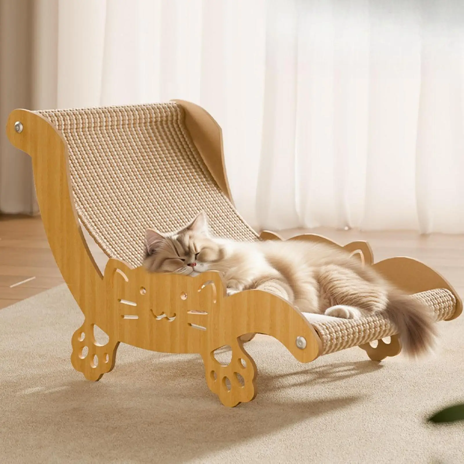 Poltrona lounge in sisal per gatti Tiragraffi portatile per gatti Letto rialzato Mobili per animali Tiragraffi per gattini per forniture per animali di piccola taglia