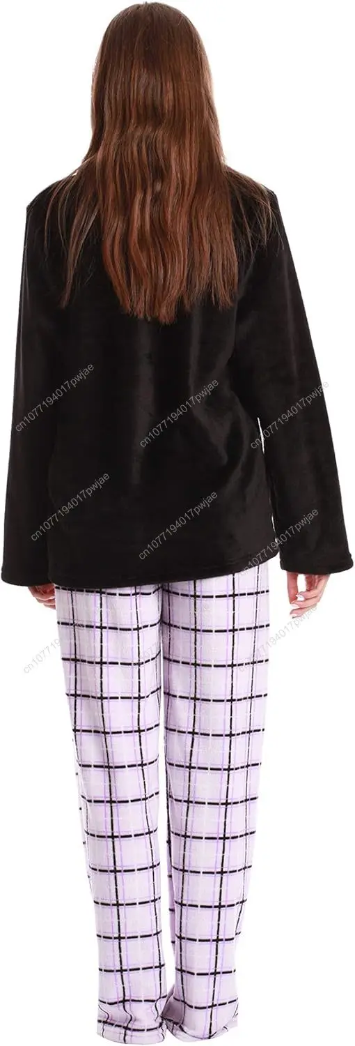 ชุดนอนผ้าพลัฌสำหรับผู้หญิงที่น่ารัก