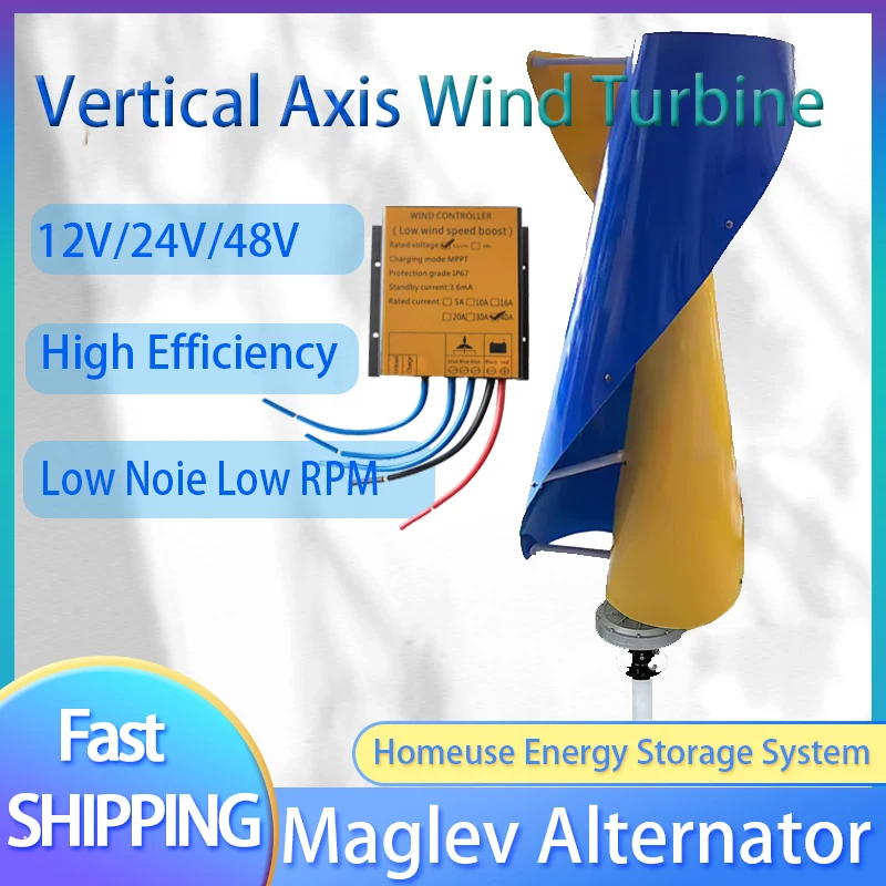 

Generators Portable 20KW 10KW Vertical Levitation Axis Wind Turbine Generator with Controller MPPT 220V 120V Home Appliance