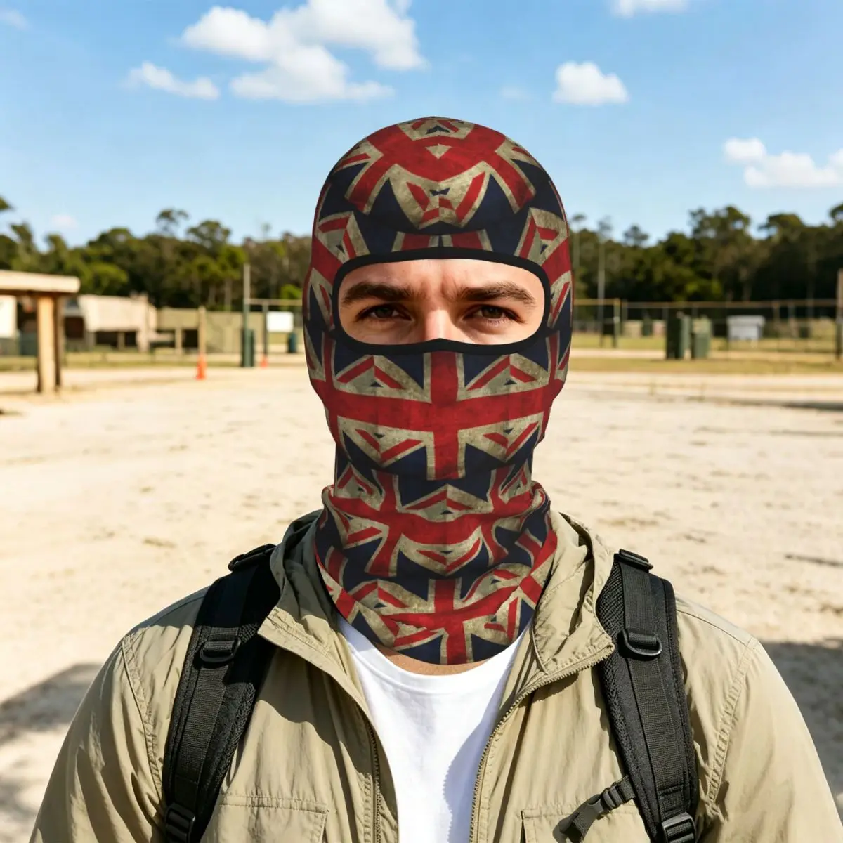London Soldier Bus British Flag Thin Balaclava Full Face Mask Sun Protection Neck Gaiter For Motorcycle Cycling Fishing Outdoor