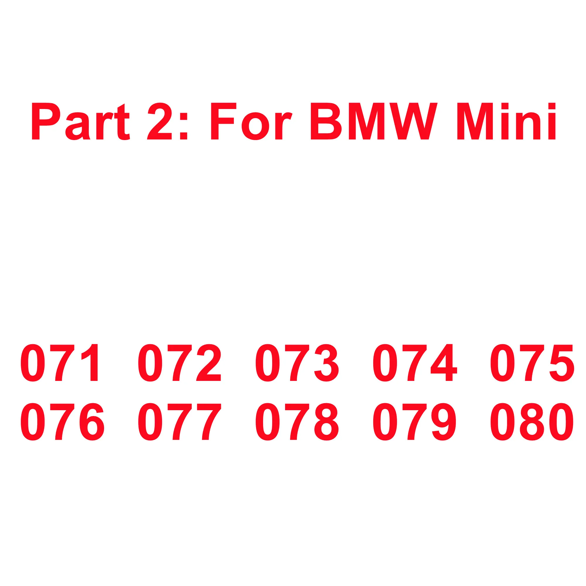 NO.071-NO.080 For BMW MINI High Quality Sturdy Wheel Bolt Locking Tool 36132453961 Bolt Boss