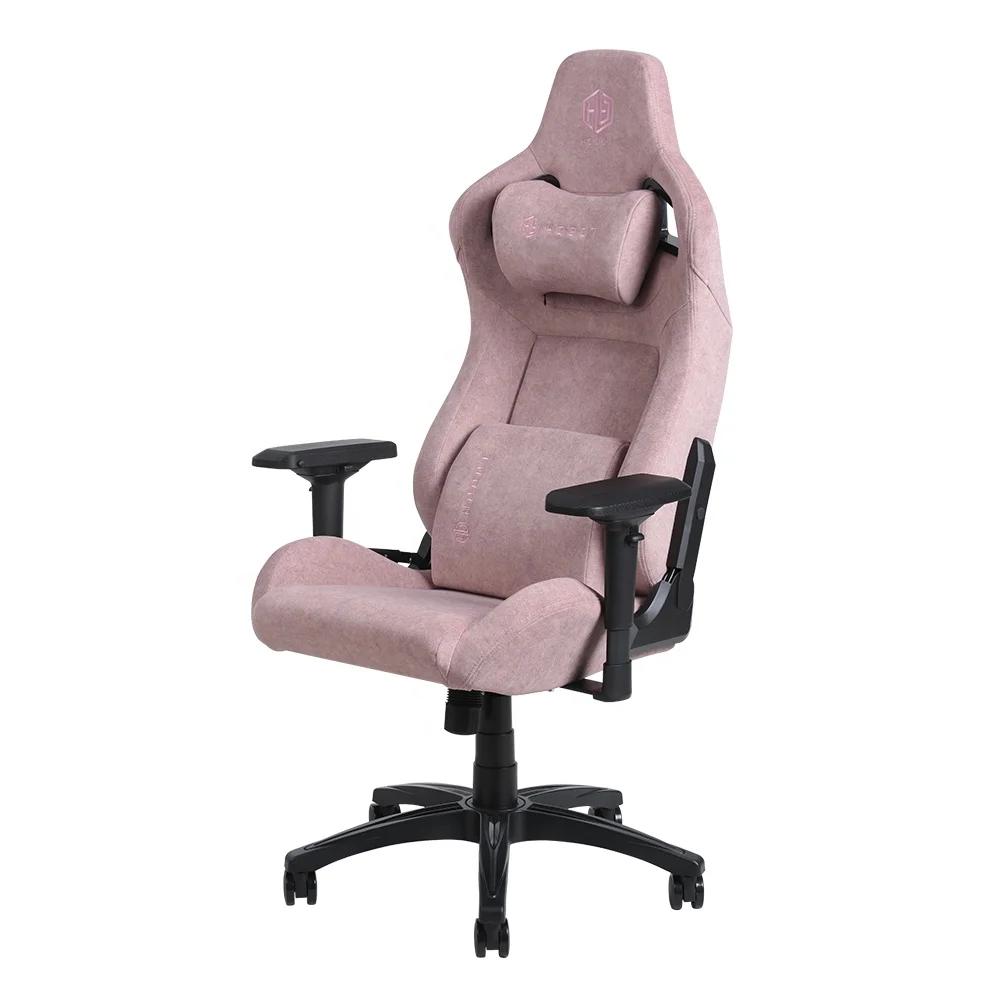 Breathable Stain-Resistant Upholstery with Lumbar & Head Support Pet Safe Fabric Gaming Chair