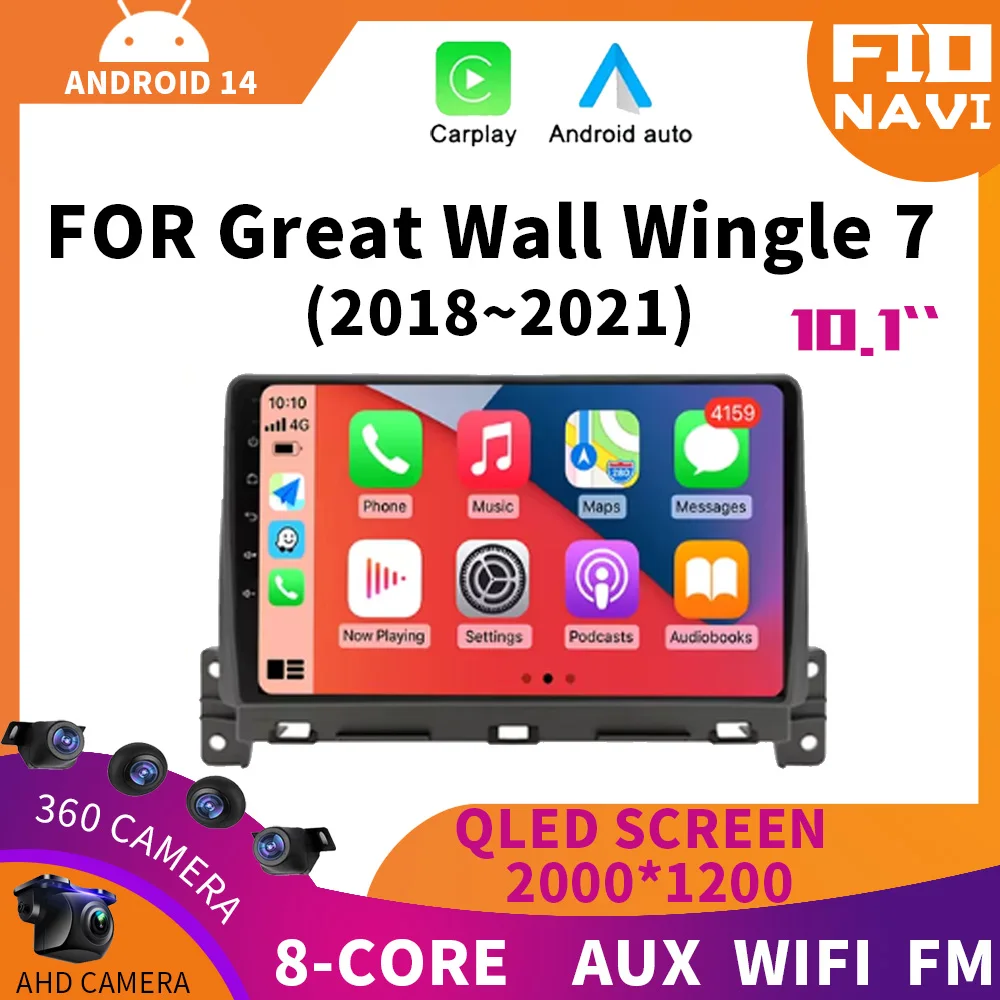 Android 14 Car Radio For Great Wall Wingle 7 2018 - 2021 Navigation GPS Multimedia Video Player Stereo wifi+4G Carplay video BT